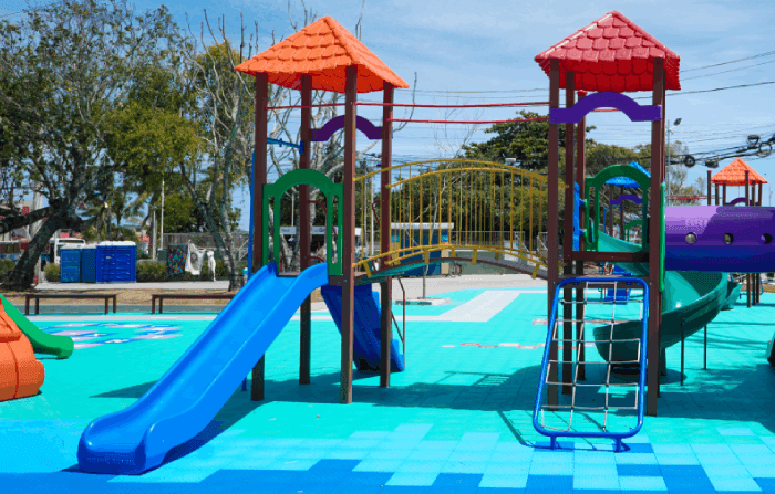 Playground montado com produtos do Grupo Infinity